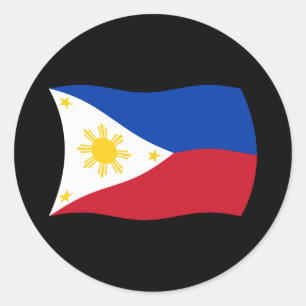 Redonda Pegatina de bandera de Filipinas