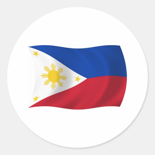 Redonda Pegatina de bandera de Filipinas (Anverso)