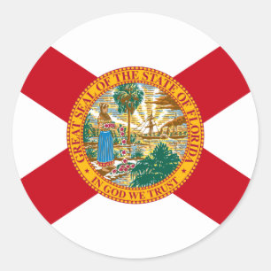 Redonda Pegatina de bandera de Florida