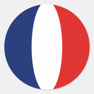 Redonda Pegatina de bandera de Francia con efecto ojo de p