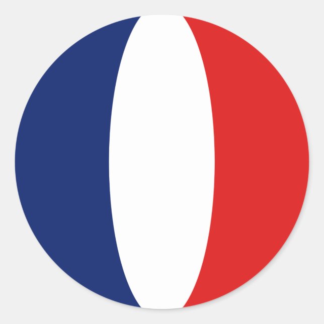 Redonda Pegatina de bandera de Francia con efecto ojo de p (Anverso)