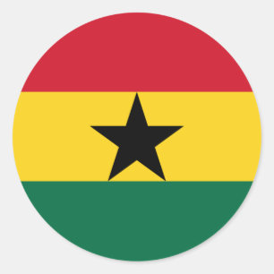 Redonda Pegatina de bandera de Ghana