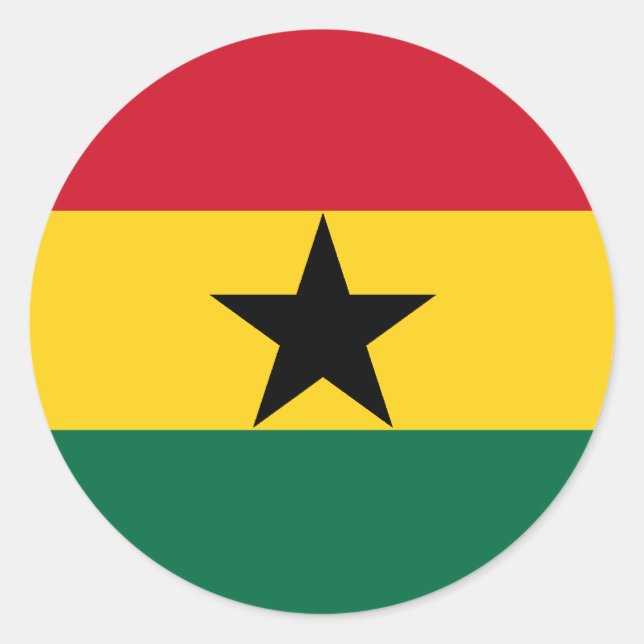 Redonda Pegatina de Bandera de Ghana (Anverso)