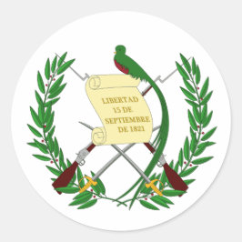 Redonda Pegatina de Bandera de Guatemala
