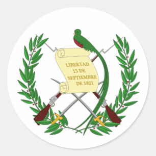 Redonda Pegatina de Bandera de Guatemala