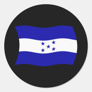 Redonda Pegatina de Bandera de Honduras