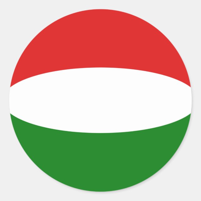 Redonda Pegatina de bandera de Hungría con efecto ojo de p (Anverso)