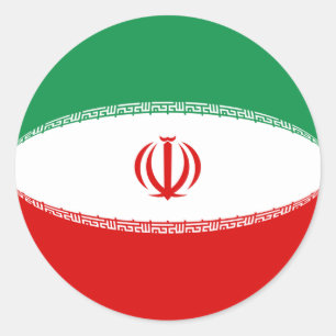 Redonda Pegatina de bandera de Irán ojo de pez