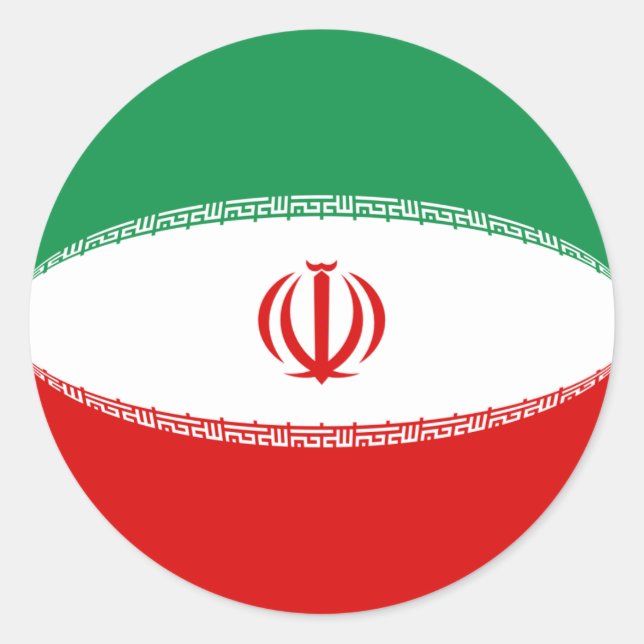 Redonda Pegatina de bandera de Irán ojo de pez (Anverso)