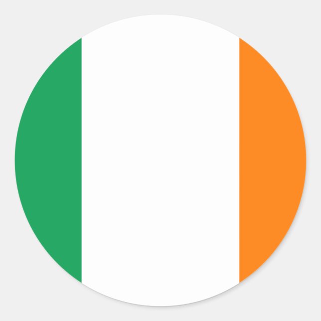 Redonda Pegatina de bandera de Irlanda (Anverso)
