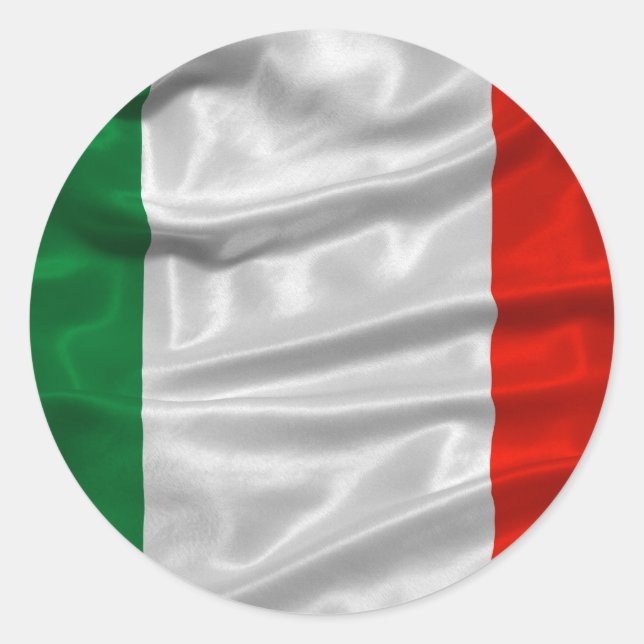 Redonda Pegatina de bandera de Italia (Anverso)
