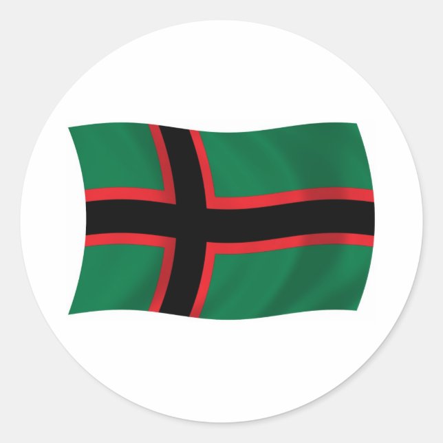 Redonda Pegatina de bandera de Karelians (Anverso)