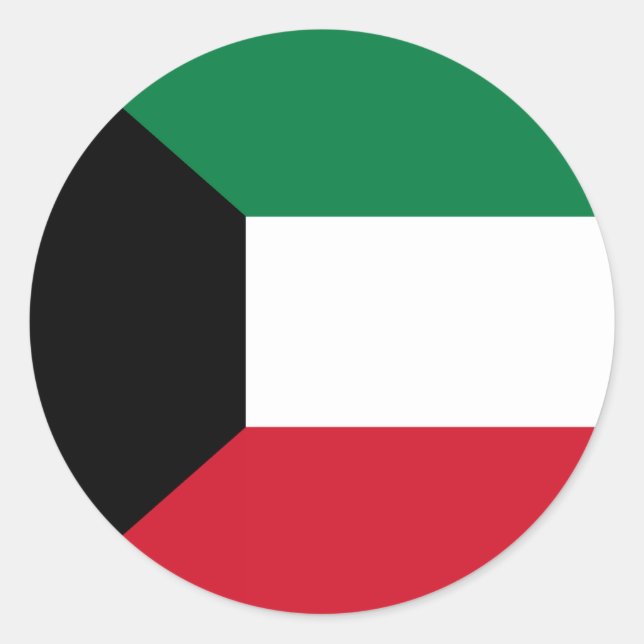 Redonda Pegatina de bandera de Kuwait (Anverso)