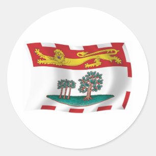 Redonda Pegatina de Bandera de la Isla del Príncipe Eduard