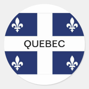 Redonda Pegatina de bandera de la provincia de Quebec