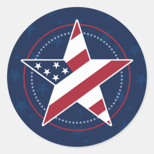 Redonda PEGATINA de bandera de las franjas de Estados Unid