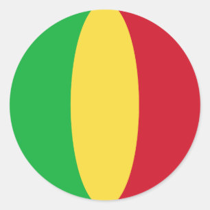 Redonda Pegatina de bandera de Mali ojo de pez