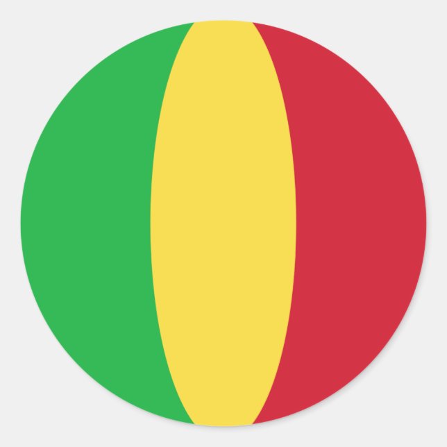 Redonda Pegatina de bandera de Mali ojo de pez (Anverso)