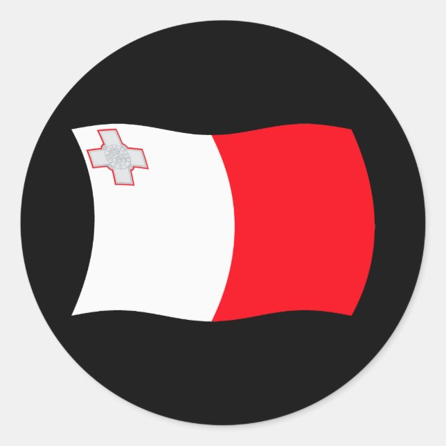 Redonda Pegatina de bandera de Malta (Anverso)
