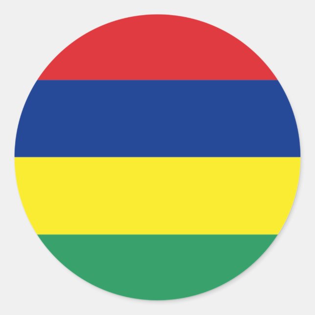 Redonda Pegatina de Bandera de Mauricio (Anverso)