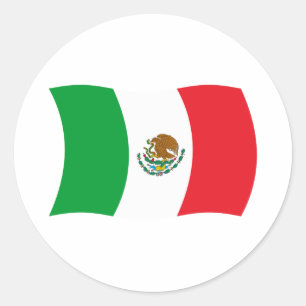Redonda Pegatina de Bandera de México