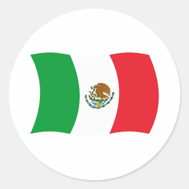 Redonda Pegatina de Bandera de México (Anverso)