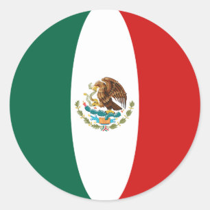 Redonda Pegatina de bandera de México con efecto ojo de pe