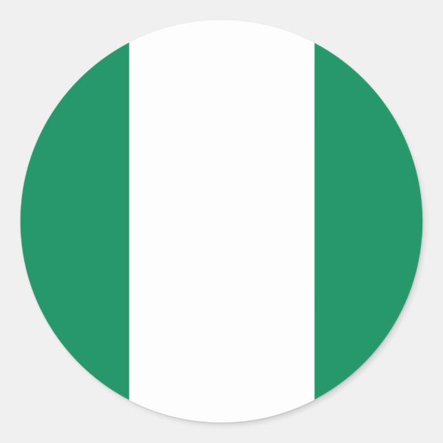 Redonda Pegatina de bandera de Nigeria (Anverso)