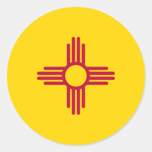 Redonda Pegatina de Bandera de Nuevo México