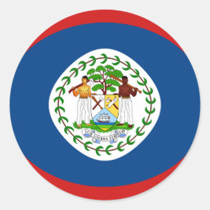 Redonda Pegatina de bandera de ojo de pez de Belice