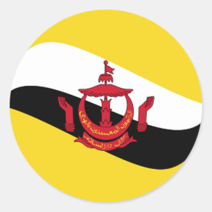 Redonda Pegatina de bandera de ojo de pez de Brunéi