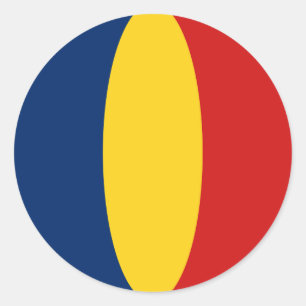 Redonda Pegatina de bandera de ojo de pez de Chad