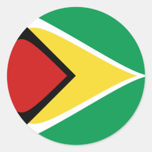 Redonda Pegatina de bandera de ojo de pez de Guyana