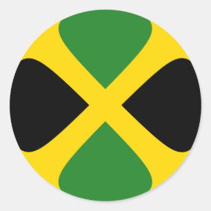 Redonda Pegatina de bandera de ojo de pez de Jamaica