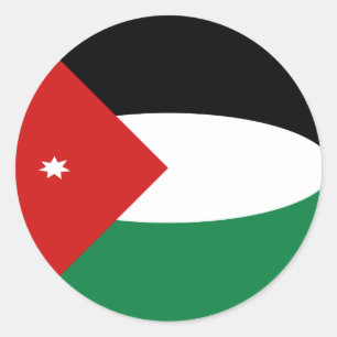 Redonda Pegatina de bandera de ojo de pez de Jordania