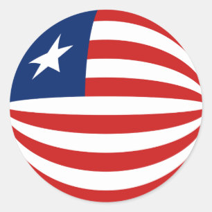 Redonda Pegatina de bandera de ojo de pez de Liberia