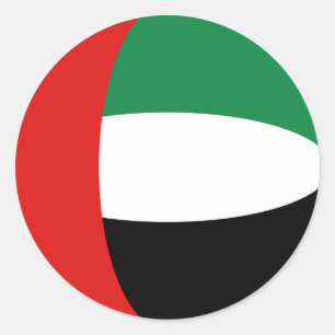 Redonda Pegatina de bandera de ojo de pez de los Emiratos