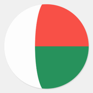 Redonda Pegatina de bandera de ojo de pez de Madagascar