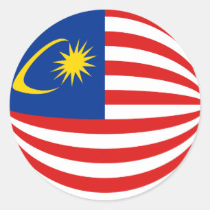 Redonda Pegatina de bandera de ojo de pez de Malasia
