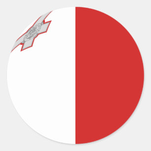 Redonda Pegatina de bandera de ojo de pez de Malta
