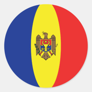 Redonda Pegatina de bandera de ojo de pez de Moldavia