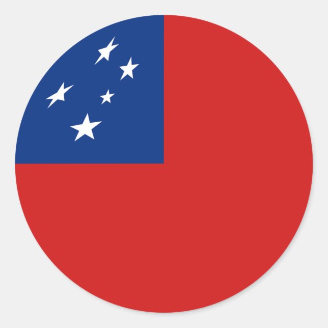 Redonda Pegatina de bandera de ojo de pez de Samoa (Anverso)