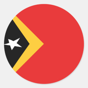 Redonda Pegatina de bandera de ojo de pez de Timor Orienta