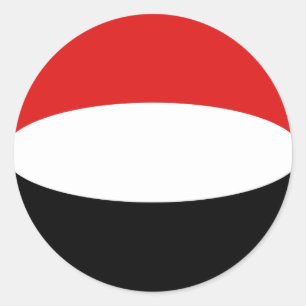 Redonda Pegatina de bandera de ojo de pez de Yemen