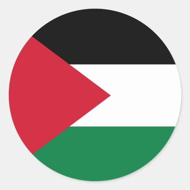Redonda Pegatina de bandera de Palestina (Anverso)