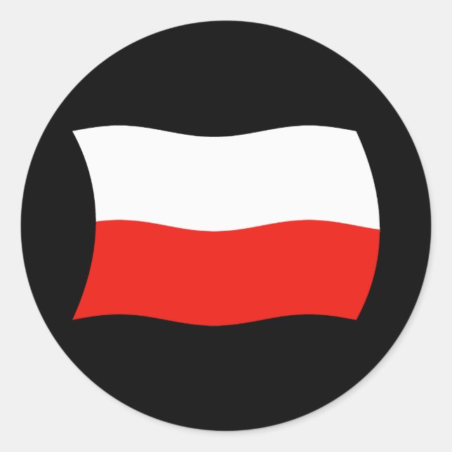 Redonda Pegatina de bandera de Polonia (Anverso)