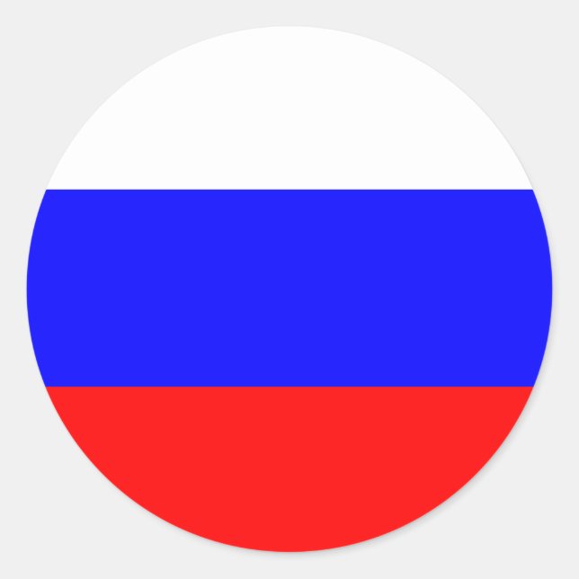 Redonda Pegatina de bandera de Rusia (Anverso)