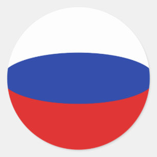 Redonda Pegatina de bandera de Rusia con efecto ojo de pez