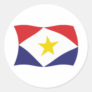 Redonda Pegatina de bandera de Saba