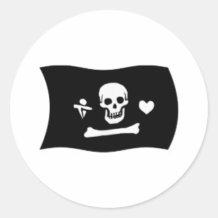 Redonda Pegatina de bandera de Stede Bonnet